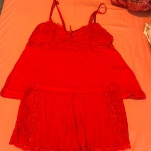 Red cotton pj set